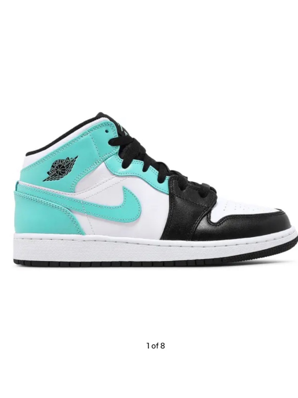 Air Jordan 1 Mid GS 'Tropical Twist' — White, Black & Teal